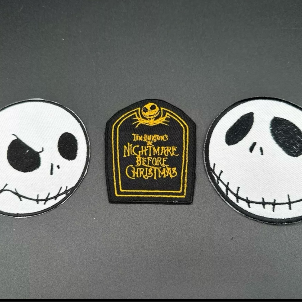 Jack Skellington Nightmare Before Christmas Iron on Skull Patch Fashion Applique